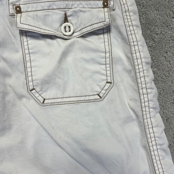 Aventura Pants Womens 8 White Organic Cotton Roll Up Capri Crop Utility Gorpcore - Picture 10 of 16